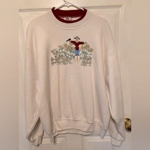 Scarecrow sweatshirt burgundy/reddish collar. Good condition. Size L